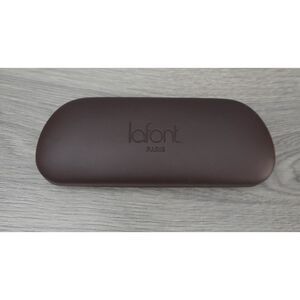 lafont Paris Espresso‎ Hard Clamshell Eyeglass Case Spring Closure Purple Liner